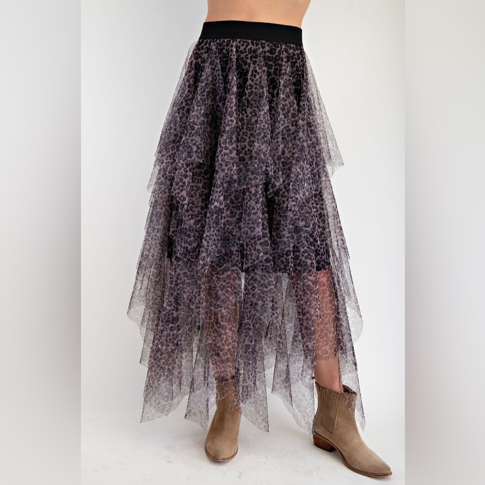 Easel ANIMAL PRINT POWER MESH BALLERINA SKIRT - Picture 2 of 5